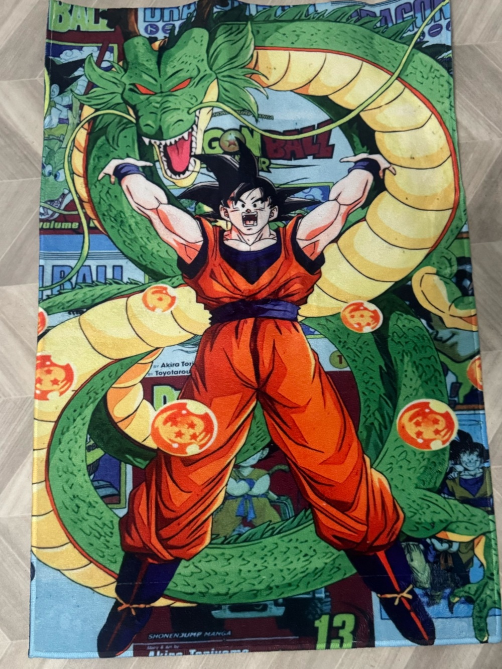 Dragon Ball Z Goku Beach Rug/Wall Decor - Orange, Green, Yellow